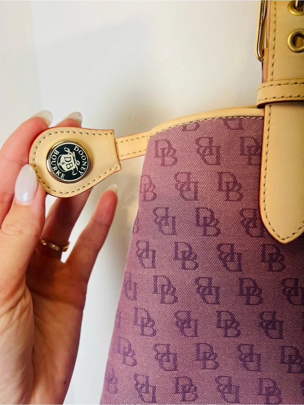 Dooney & Bourke Vintage Signature Monogram Canvas Satchel Bag